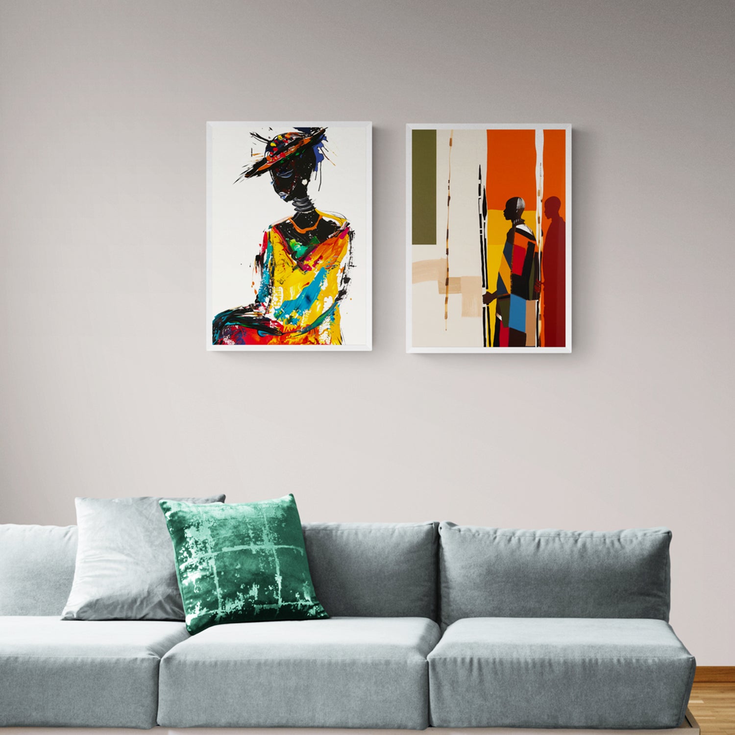 set of 2 canvas art print modern art from anciq