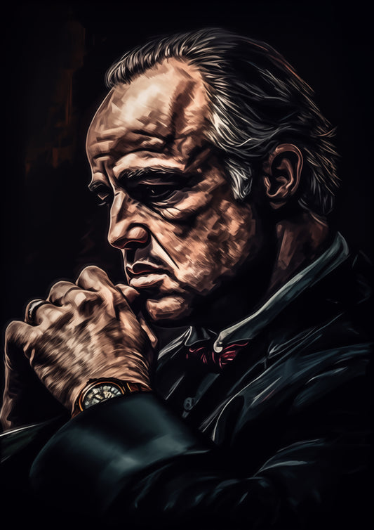 portrait of Don Vito Corleone from movie godfather wall poster anciq 