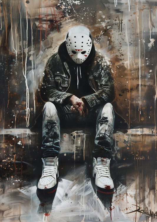 poster wall portrait of movie character Jason Voorhees 