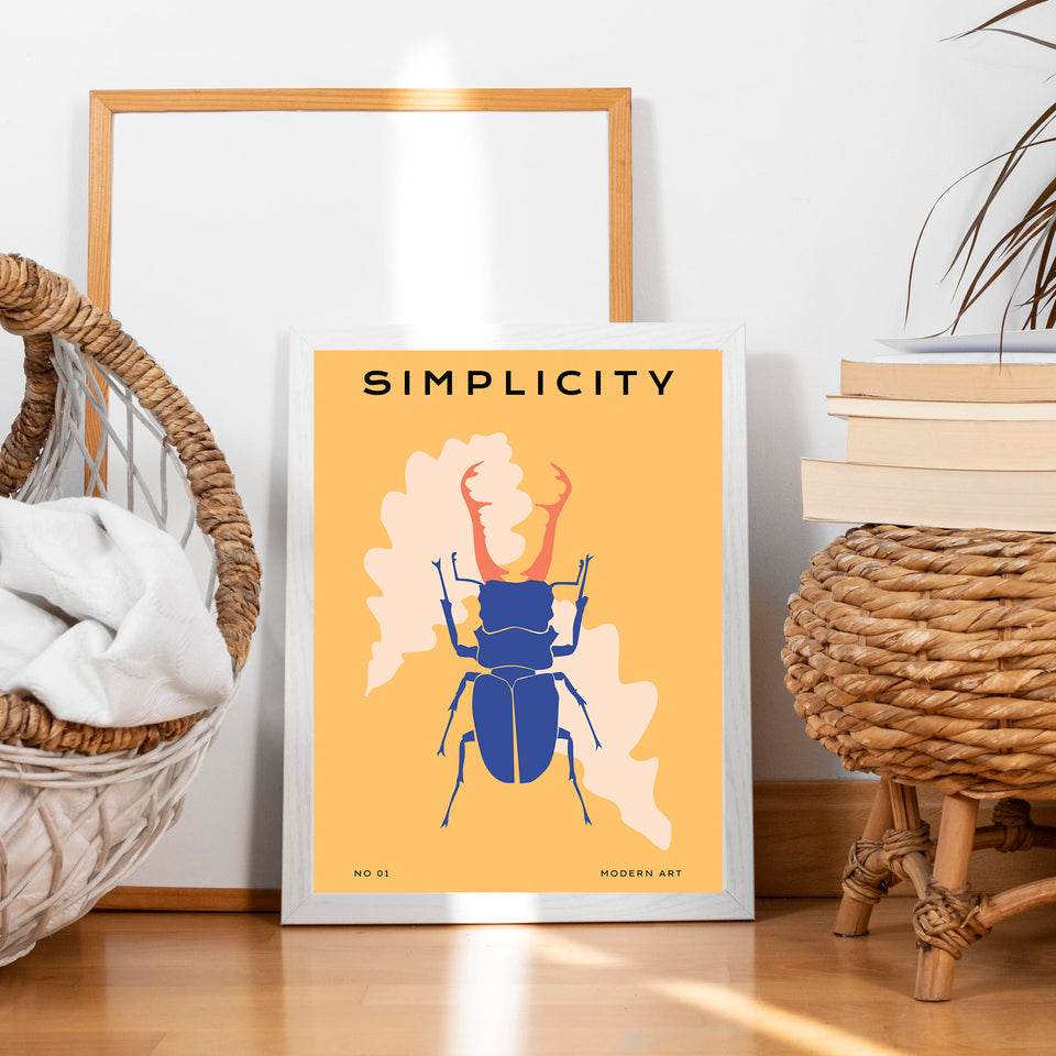 The Stag Beetle Canvas Print Wall Painting Art