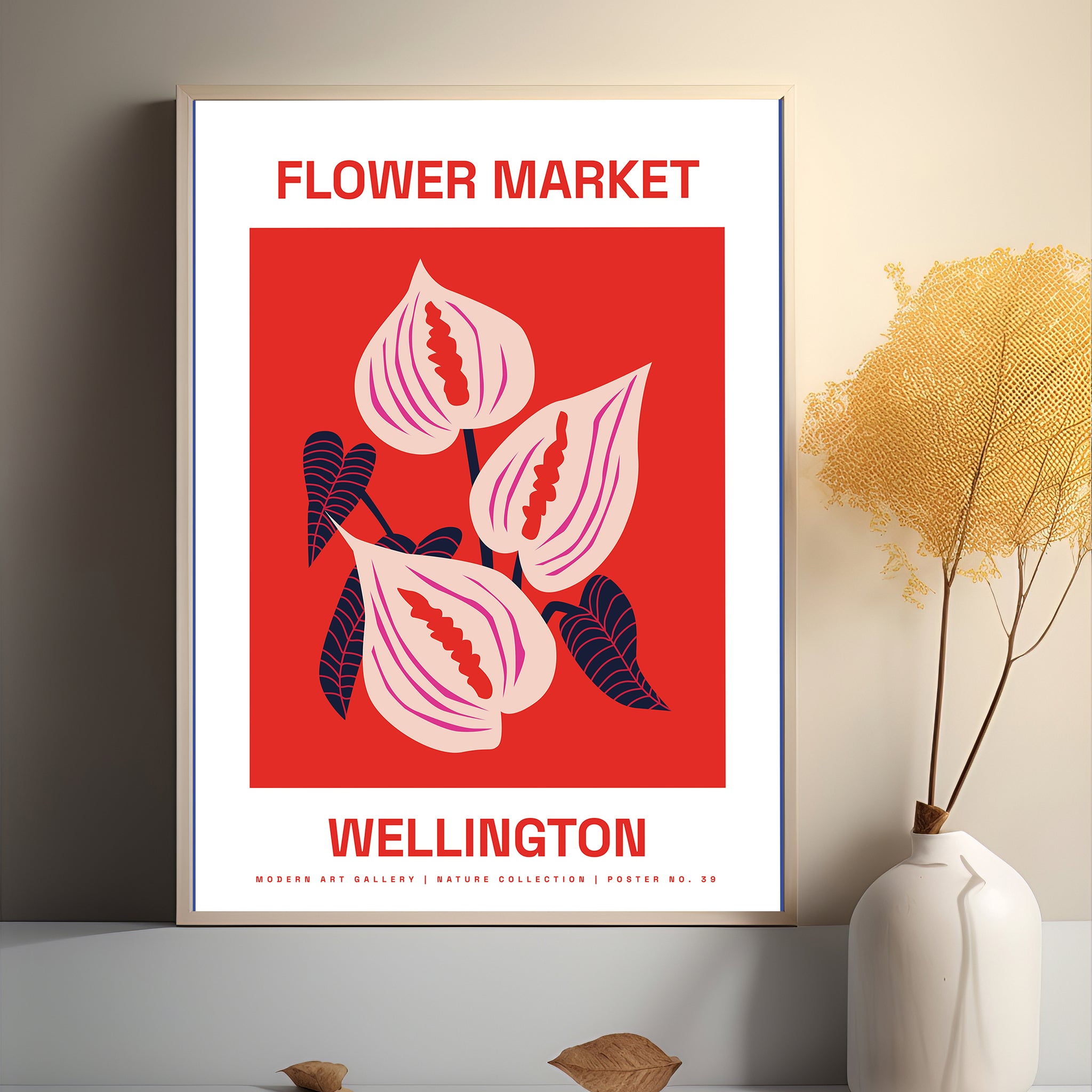 Wellington’s vibrant flower market poster.