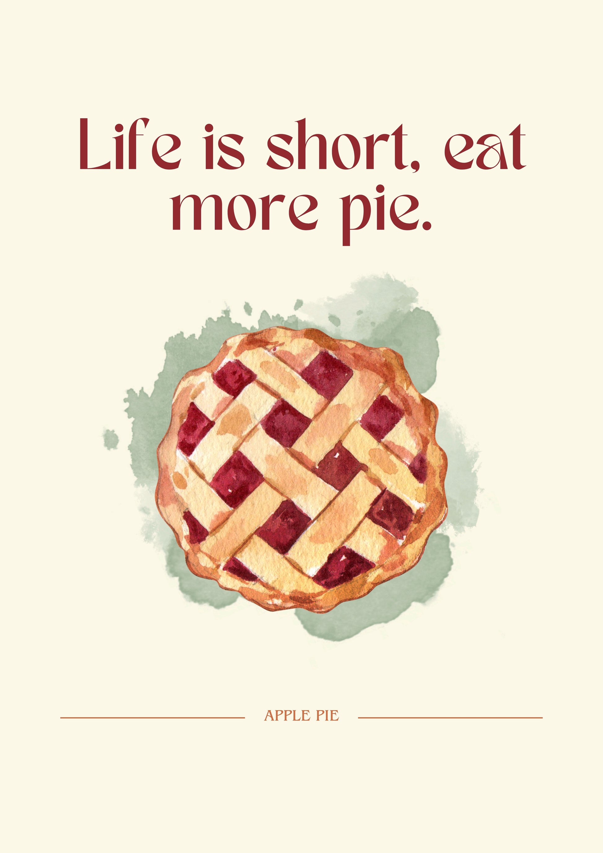 apple pie typography wall poster anciq 