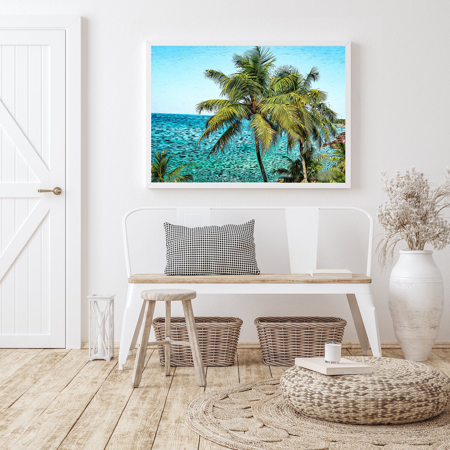 Beach Breezy Palms Canvas Wall Painting