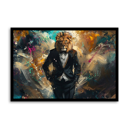 The Lion Man: A Canvas Wall Painting of Duality