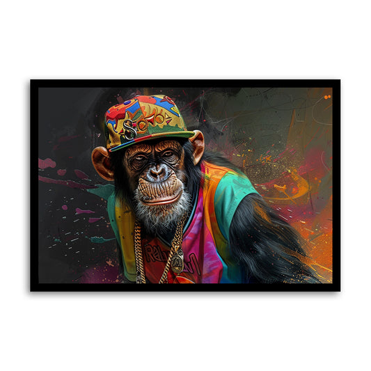 A Whimsical Chimpanzee Canvas Wall Painting