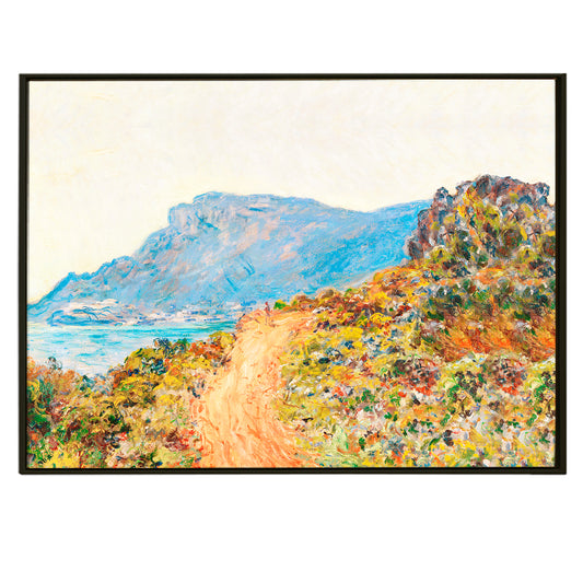 Claude Monet Famous Artist Corniche near Monaco Canvas Prints Abstract Wall Art Modern Art Impressionism Painting on Framed Canvas Artwork For Living Room Office Home Decor.