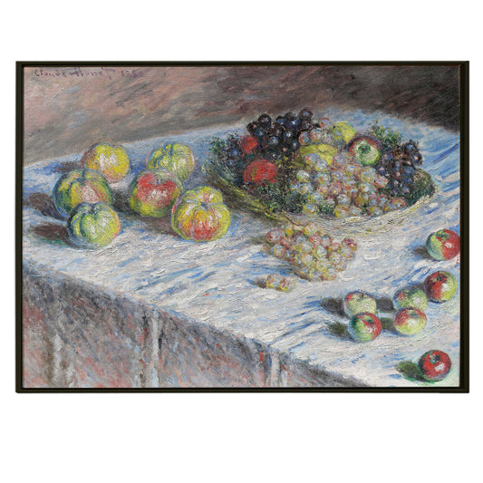 Claude Monet Apples and Grapes Canvas Prints Classic Large Wall Art Modern Art Impressionism Painting Picture on Framed Artwork for Home Decor.