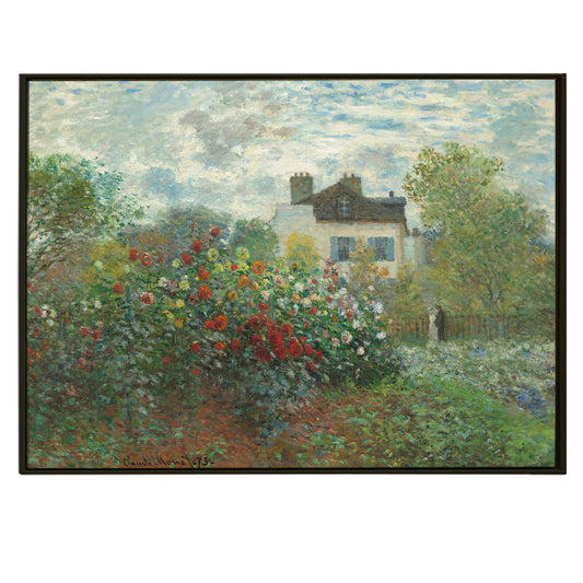 Garden In Argenteuil By Cloude Monet Canvas Prints Classic Reproduction Modern Wall Art Impressionism on Framed Canvas Artwork Perfect for Office and Home Wall Decor.