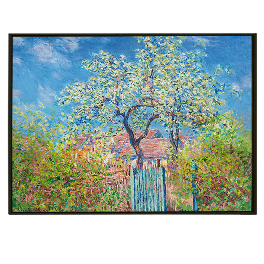 Claude Monet Blossoming pear tree Canvas Print Classic Reproduction Wall Art Modern Art Impressionism Painting on Framed Canvas Artwork for Home Office Restaurant Decorations.