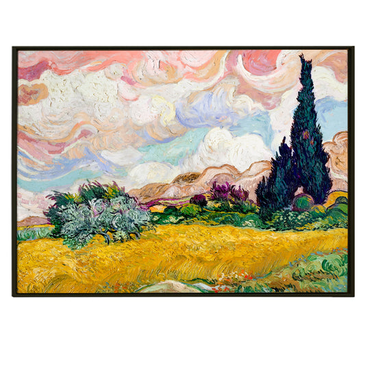 A Swirling Landscape: Delving into Van Gogh's ‘Wheatfield with Cypresses’ emotional depth with artistic expression painting canvas framed print