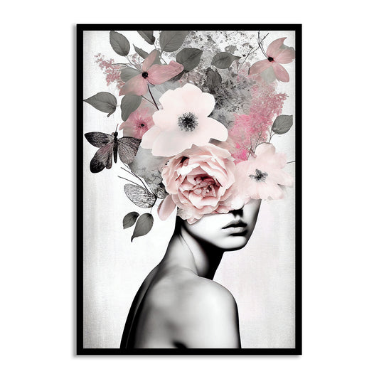 Delicate Boho Portrait Art - Feminine Silhouette Wall Artwork