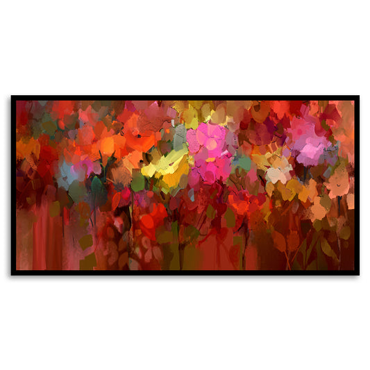 Vibrant Abstract Floral Painting - Colorful Modern Wall Art Decor