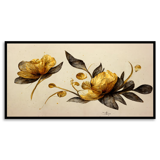 Elegant Golden Floral Artwork