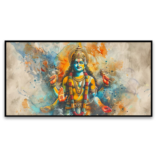 Hand draw watercolor Vishnu for Living Room, Bedroom, Office.