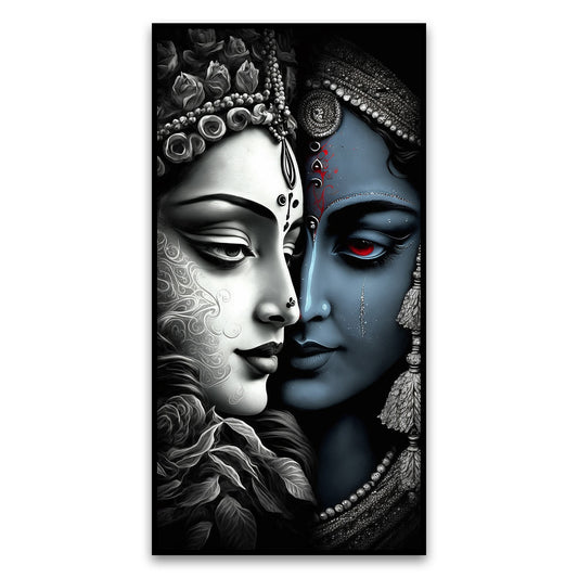 Shree Krishna Radha illustration Canvas Wall Painting for Living Room, Bedroom, Office.