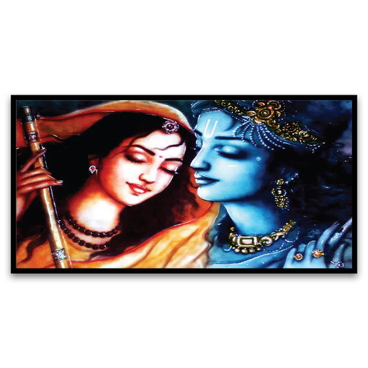 Krishna Meerabai Love Floating Framed Canvas Wall Painting