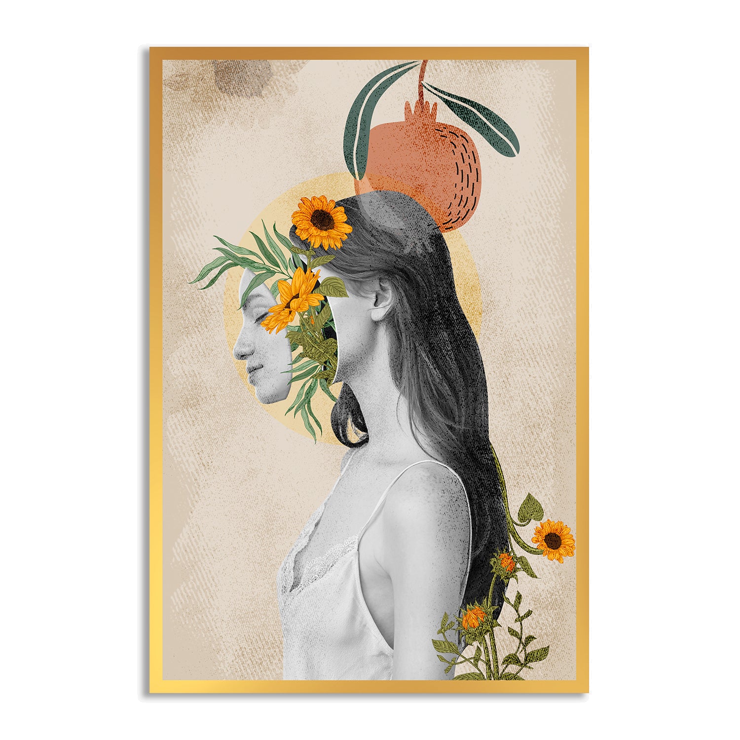 a surreal floral portrait of a woman canvas painting anciq