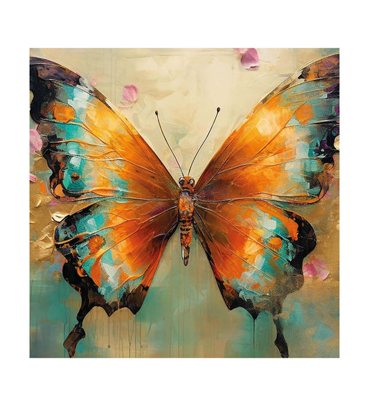 A Dance of Color: Abstract Canvas Art with a Striking Butterfly Motif