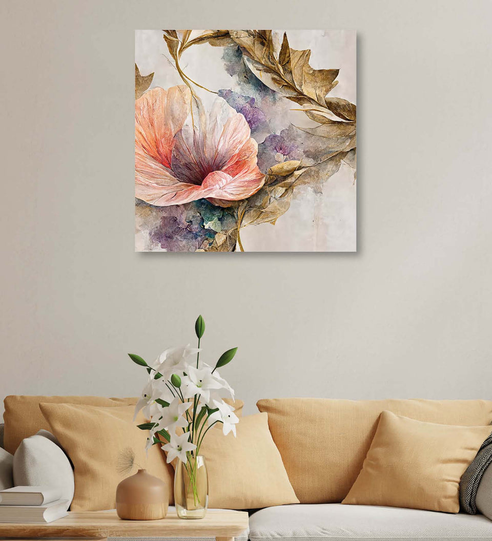 The Beauty of Simplicity: A Pink Flower Canvas Painting