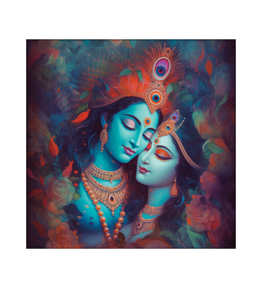 Capturing Divine Love: A Radha Krishna Canvas Painting for Your Home