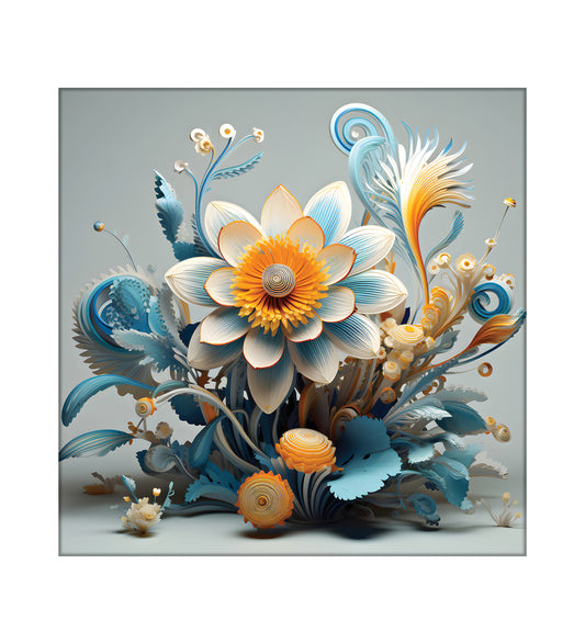 A Canvas Painting Showcasing the Peaceful Beauty of Flowers