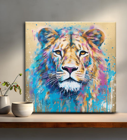 A Canvas Roar: A Look at the Bold and Colorful Lion Painting