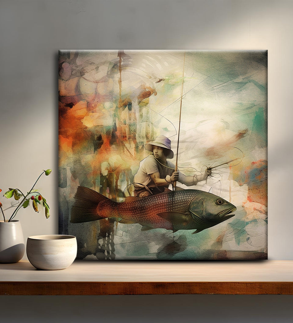A Canvas Chronicles a Fisherman's Battle with a Legendary Fish