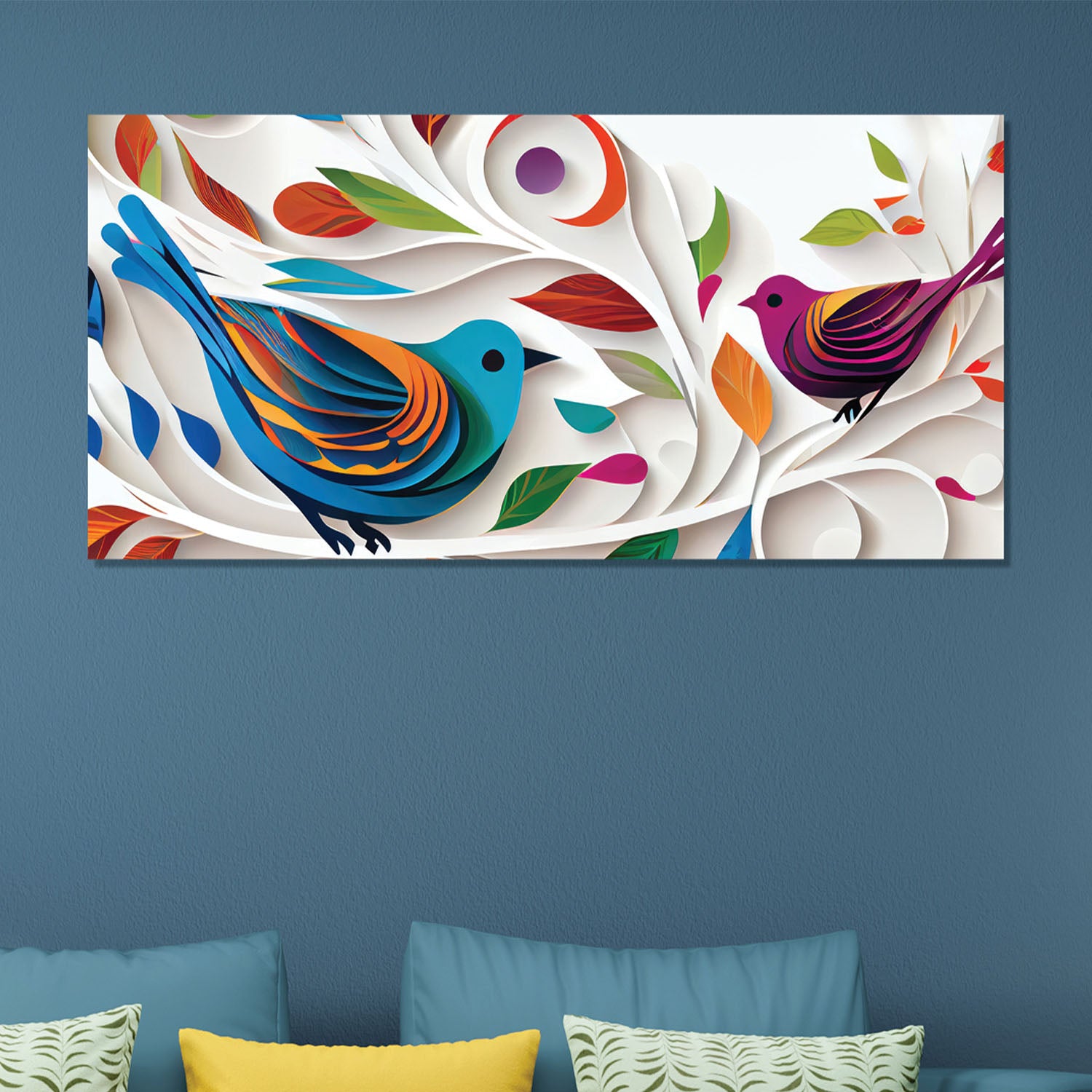 modern artwork of birds on anciq