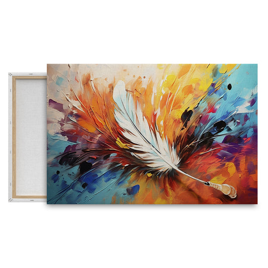 Vibrant Feather Symphony Wall Painting