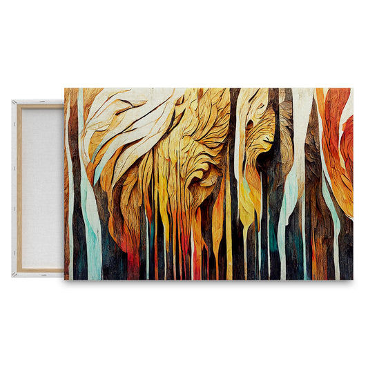 Abstract Wooden Texture with Earthy Hues Wall Painting