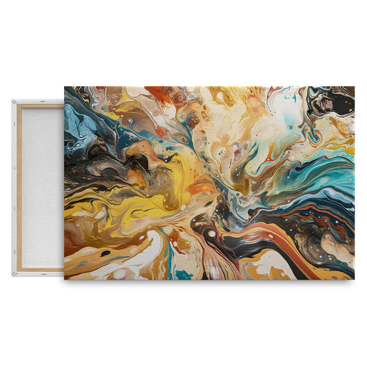 Swirling Earth Tones Abstract Fluid Art Wall Painting