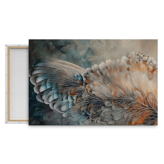 Intricate Feathered Texture in Nature's Palette Wall Painting