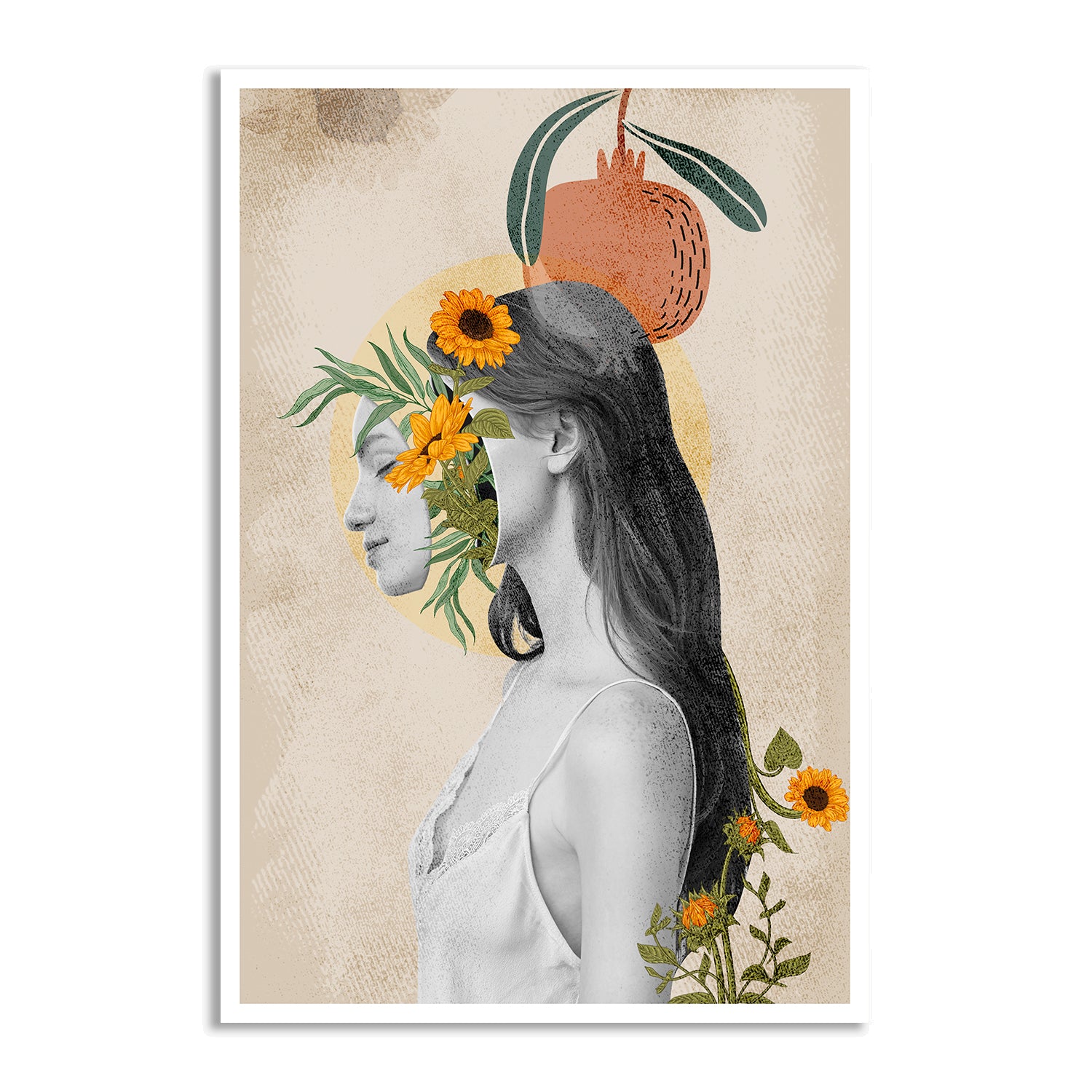 a surreal floral portrait of a woman canvas painting anciq