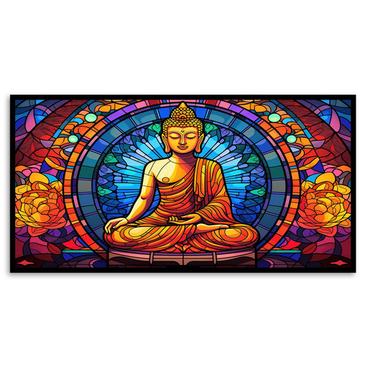 Vibrant Canvas Painting of Buddha for Tranquil Zen Decor