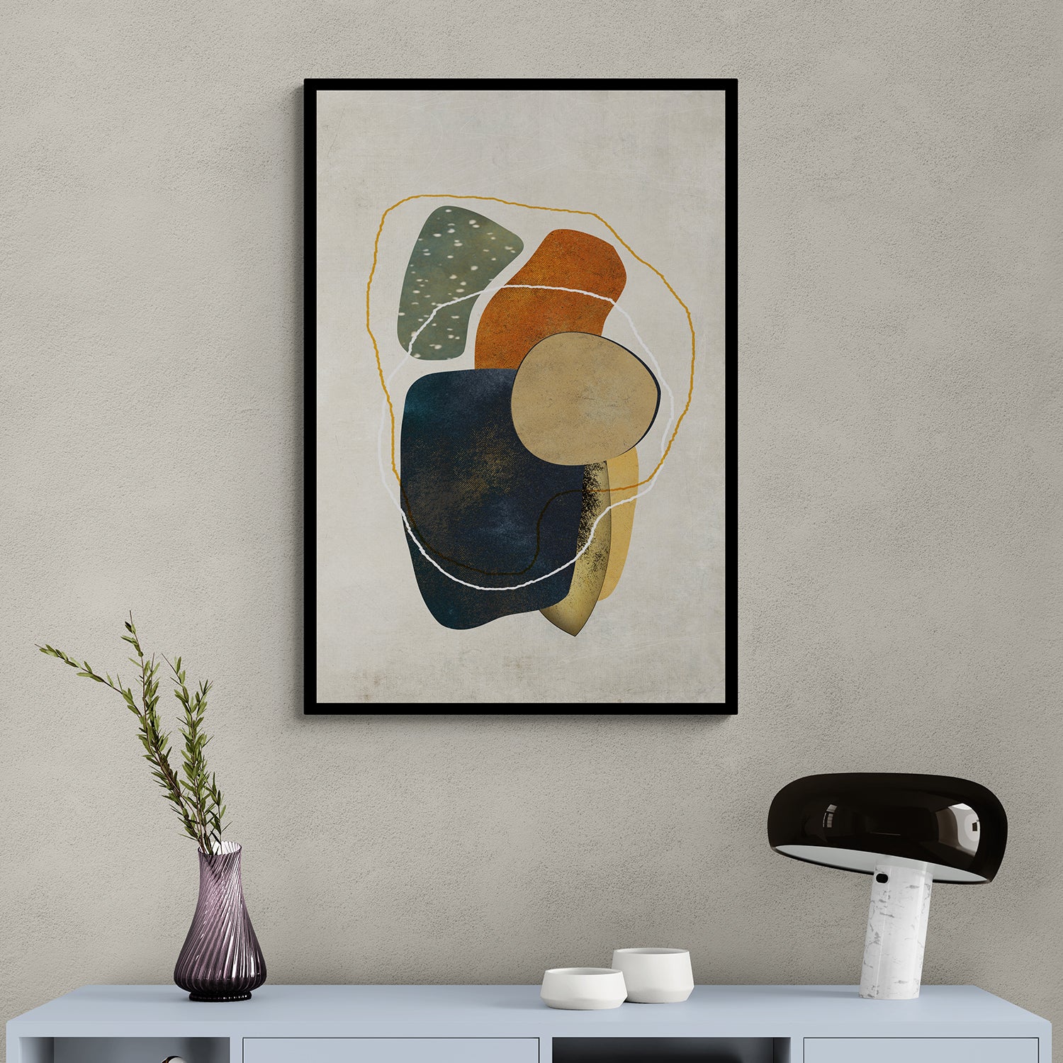 modern boho art in neutral colors from anciq