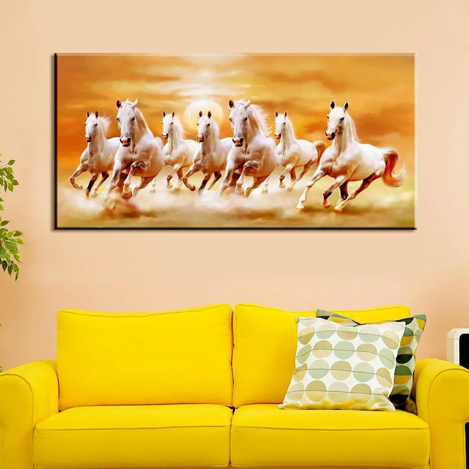 Majestic Equine Beauty Exquisite Running Horses Canvas Painting