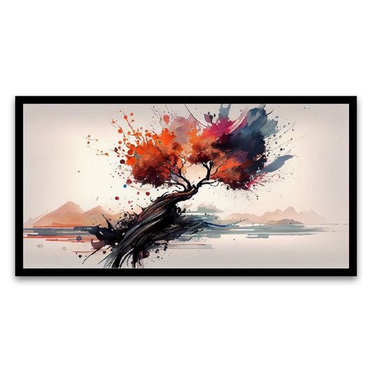 Abstract Symphony Vibrant Multi Color Modern Floating Framed Wall Painting