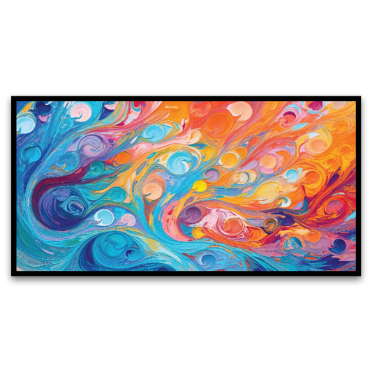 Abstract colorful rainbow colored spiral Floating Frame Canvas Print Wall Painting