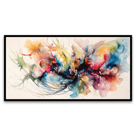 Bright Abstract Multicolor Floating Frame Landscape Canvas Wall Painting