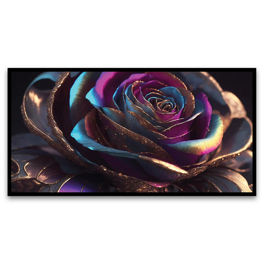 Canvas with Acrylic Floral Painting Floating Frame Wall Paintings