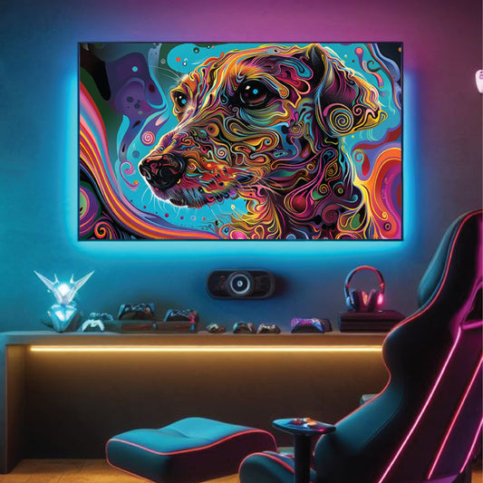 Pup in Paint Canvas Wall Art