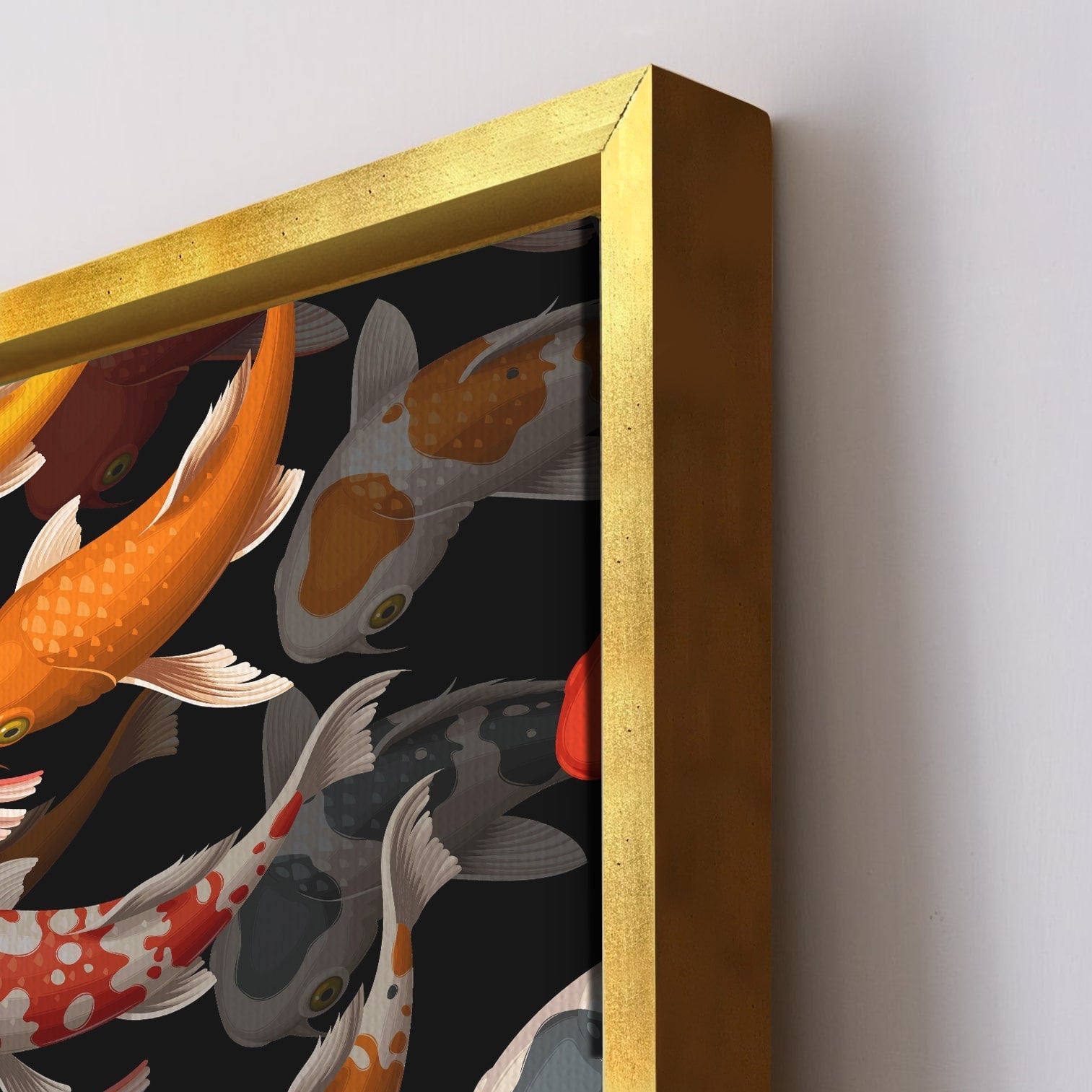 Feng Shui Koi Fish Canvas Painting Framed For Home and Office