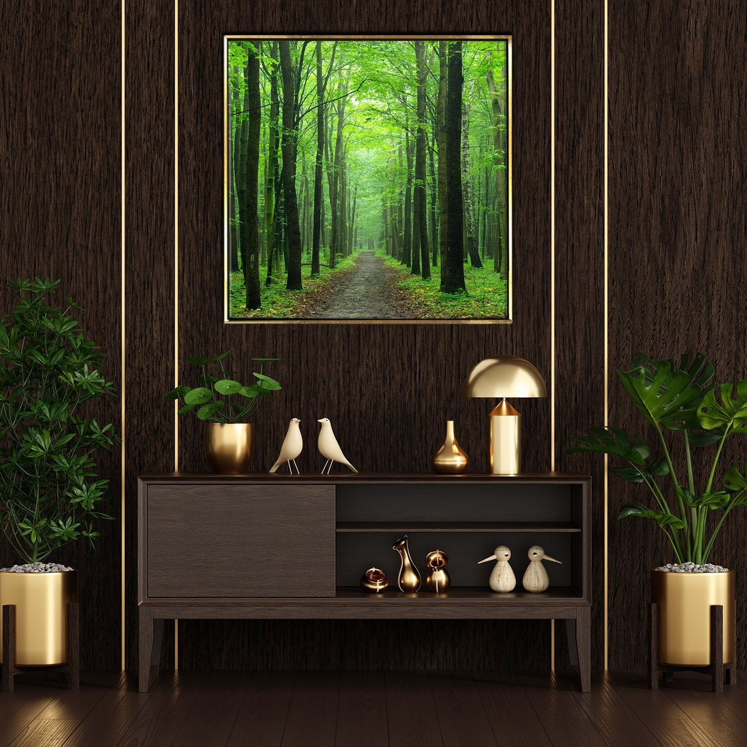 Green Forest Vastu Canvas Painting